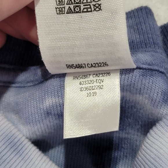 Victoria Secret PINK Vintage Blue Tie Dye Crew Sweater Sz XS - Picture 5 of 9